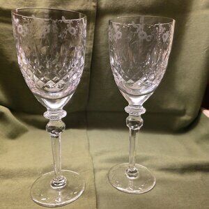set of 2 Rogaska Crystal Gallia Vintage 9 1/4" Water Goblets Original Owner